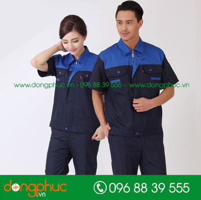 Mẫu bảo hộ màu tím than phối xanh cộc tay